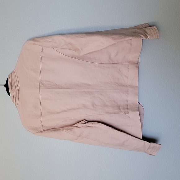 Ashley Stewart Military Officecore 14W NWT linen blend open front blazer - Picture 7 of 7